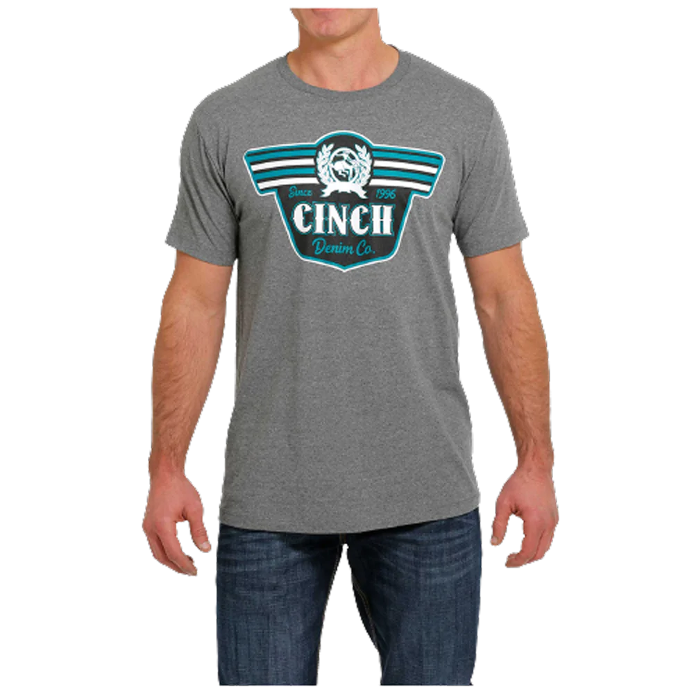 CINCH MEN'S LOGO SHORT SLEEVE TEE - HEATHER GREY