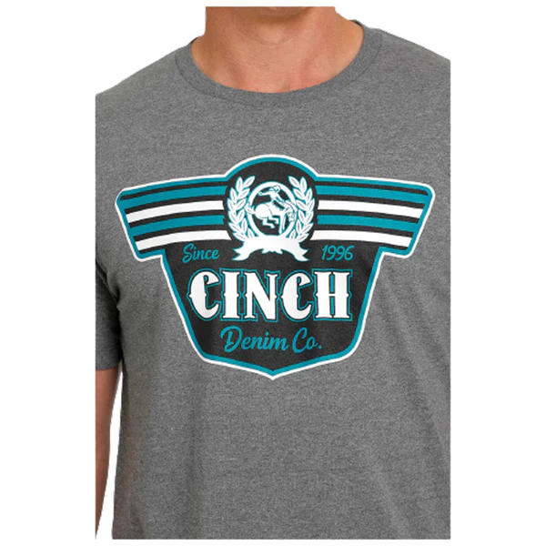 CINCH MEN'S LOGO SHORT SLEEVE TEE - HEATHER GREY