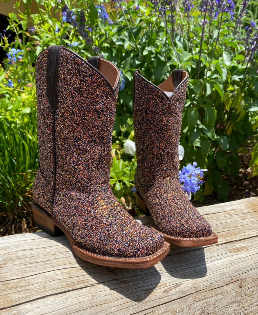 Girl's Mermaid Cowgirl-Brown Glitter Boot