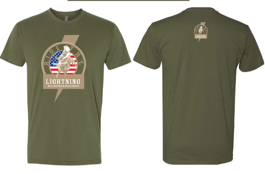Absaroka Ride the Lighting Bull Rider Circle Green T-Shirt - Youth