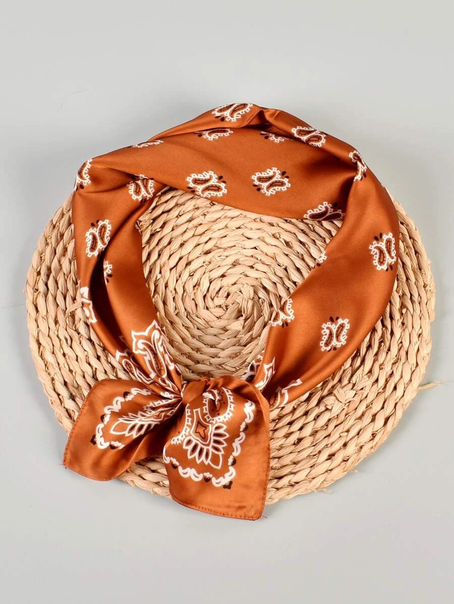 COFFEE BROWN PAISLEY WILD RAG