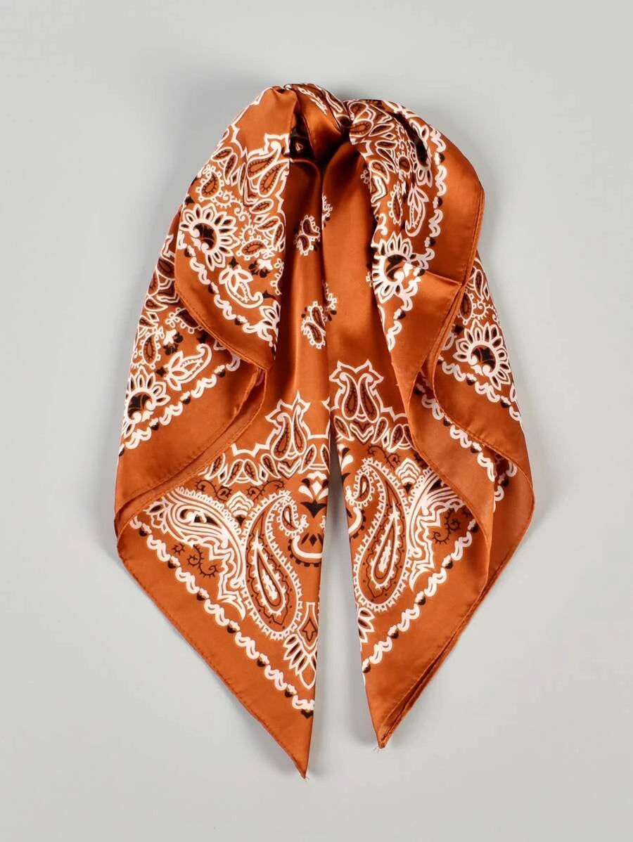COFFEE BROWN PAISLEY WILD RAG