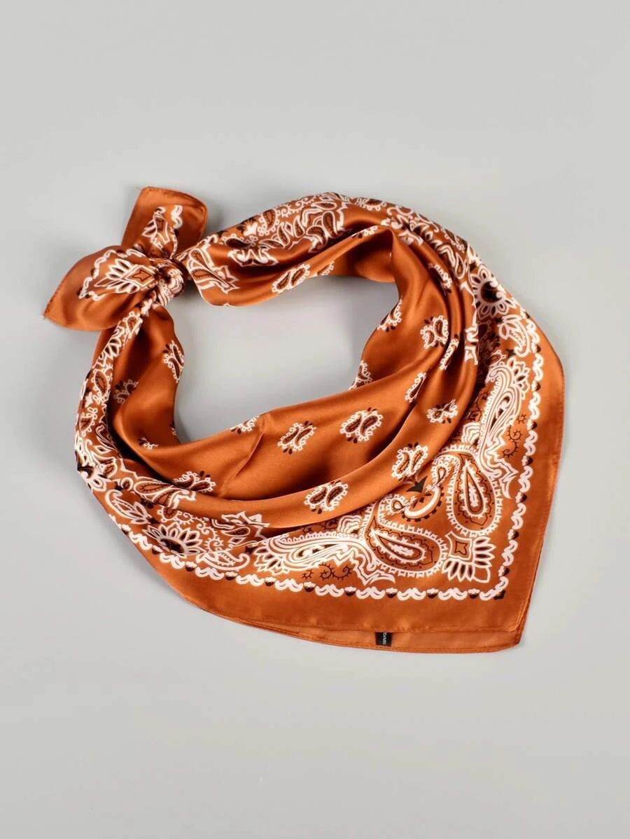 COFFEE BROWN PAISLEY WILD RAG
