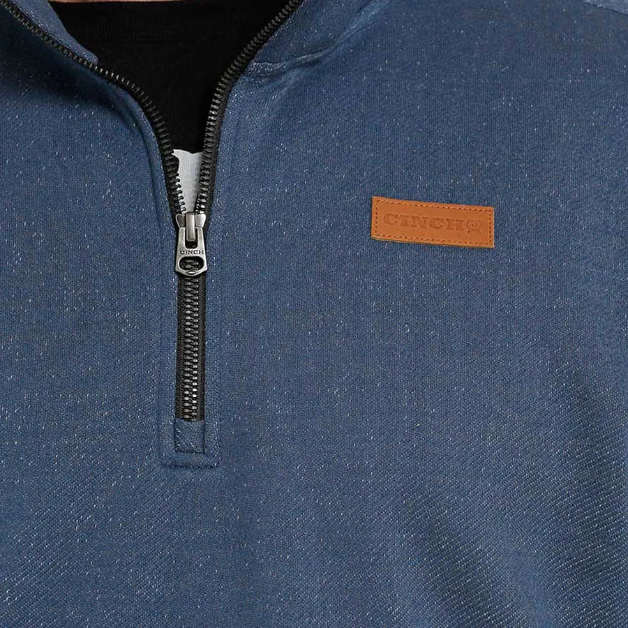 CINCH MEN'S SWEATER KNIT 1/4 ZIP PULLOVER - BLUE