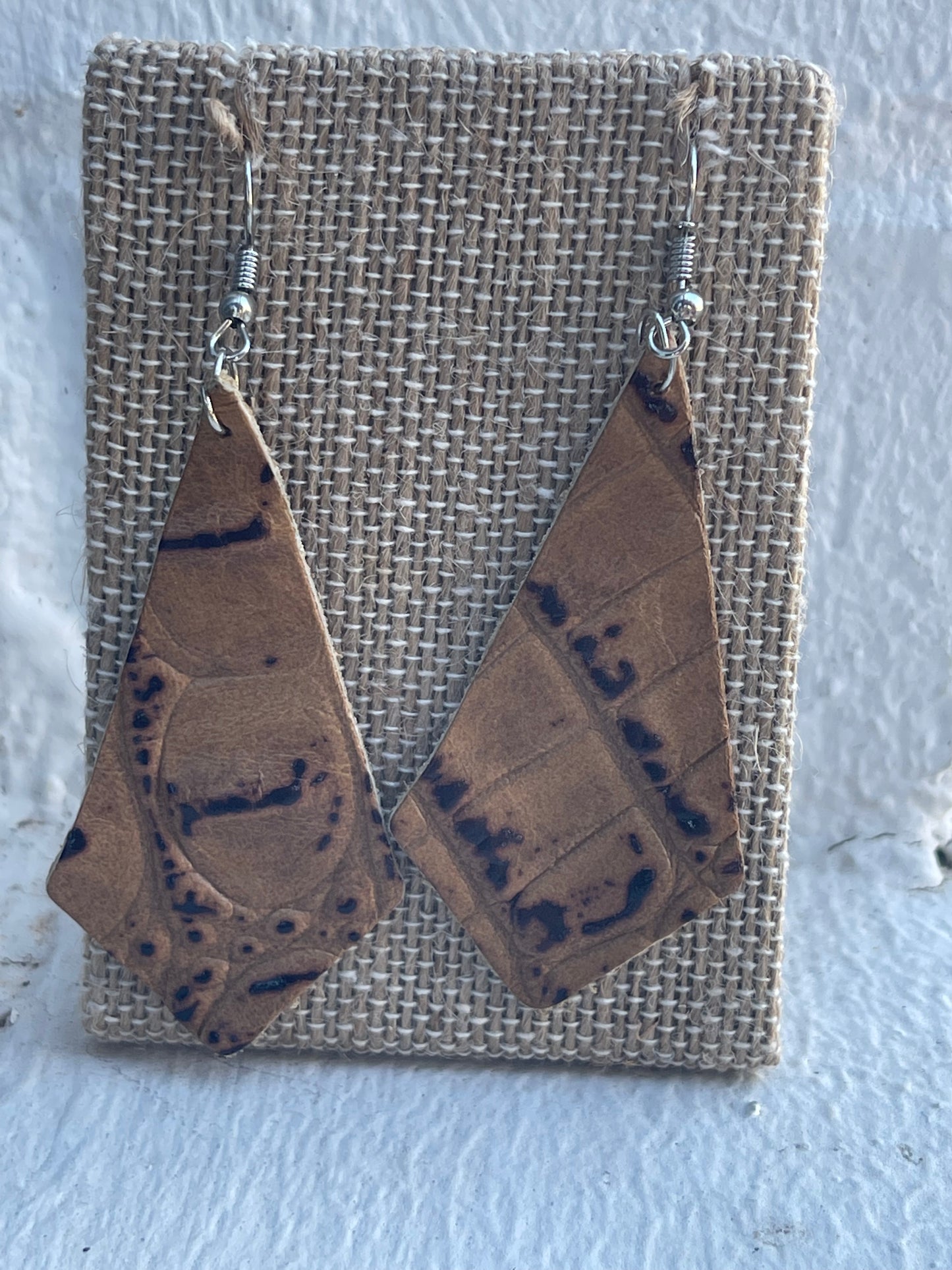 Triangle Leather Earring