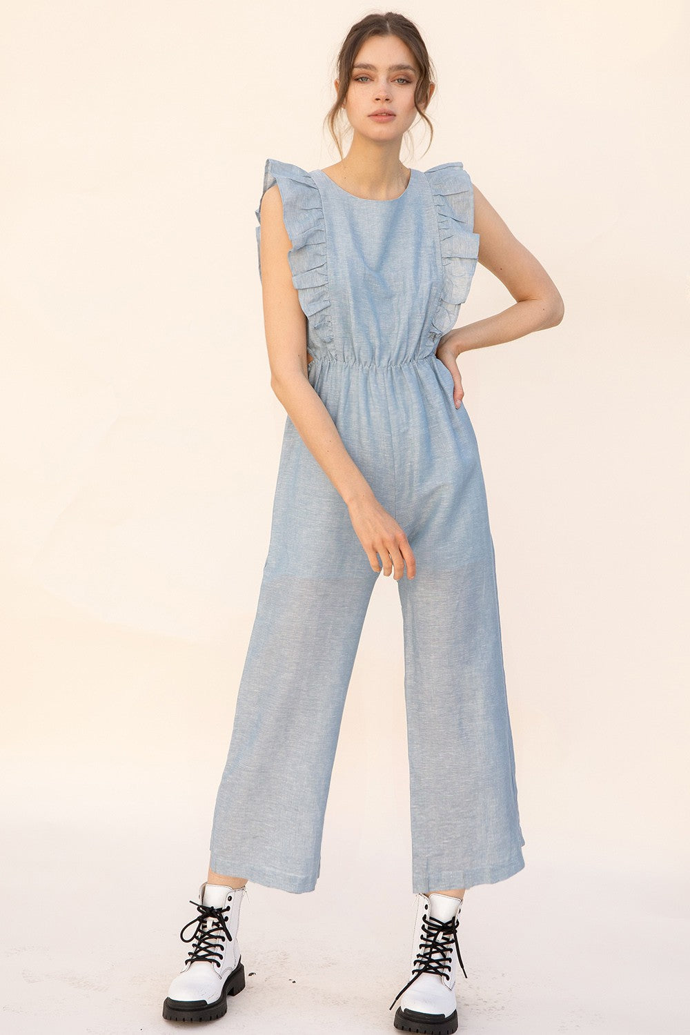 Monochromatic jumpsuit sales