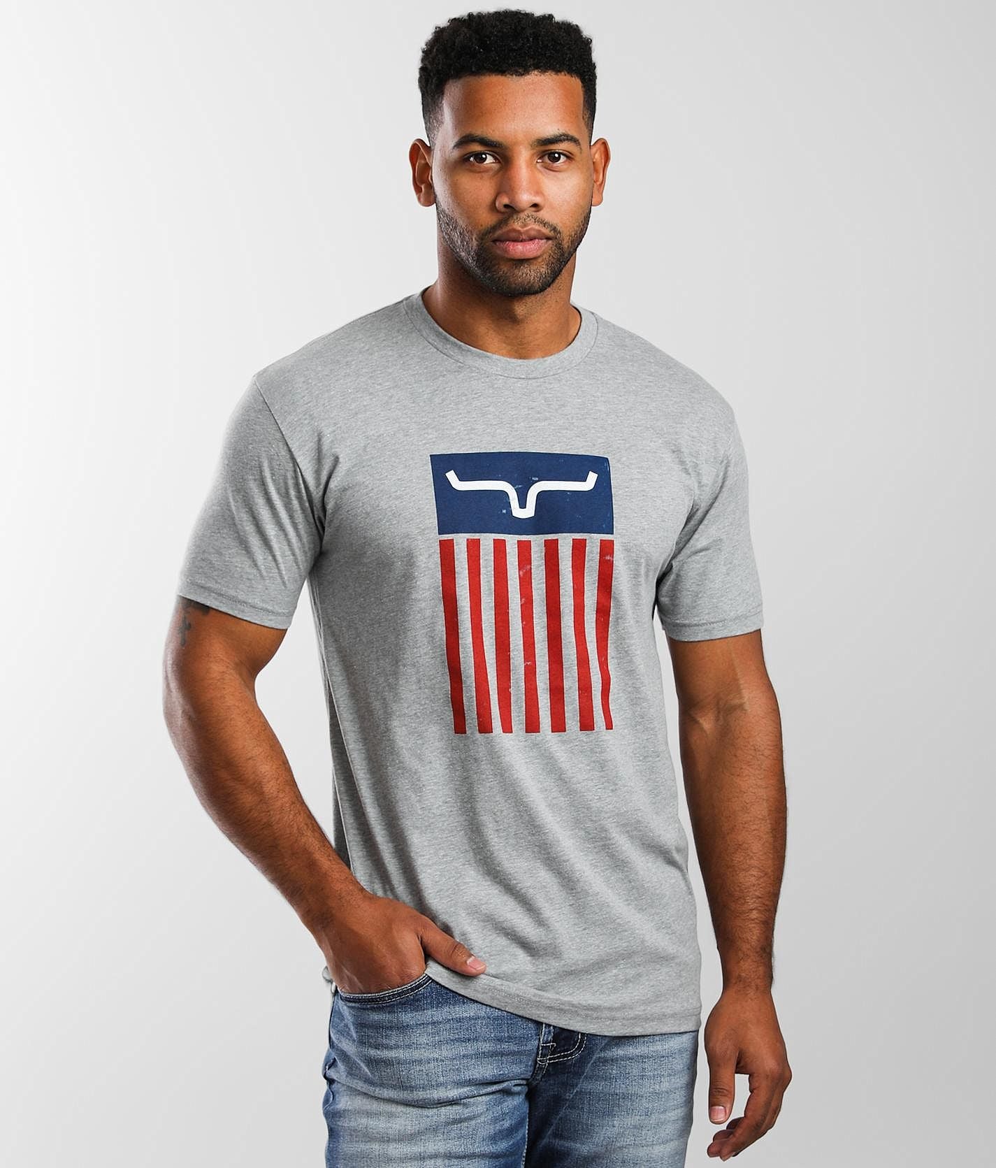 Kimes Cody Flag Dark Grey Heather Short Sleeve T-Shirt 842606167387