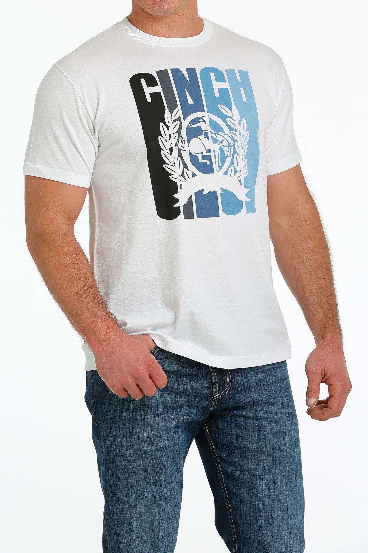 MEN'S CINCH DENIM TEE - WHITE