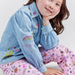 Wrangler x Barbie: Girl's Balloon Sleeve Embroidered Blouse in Ken Blue