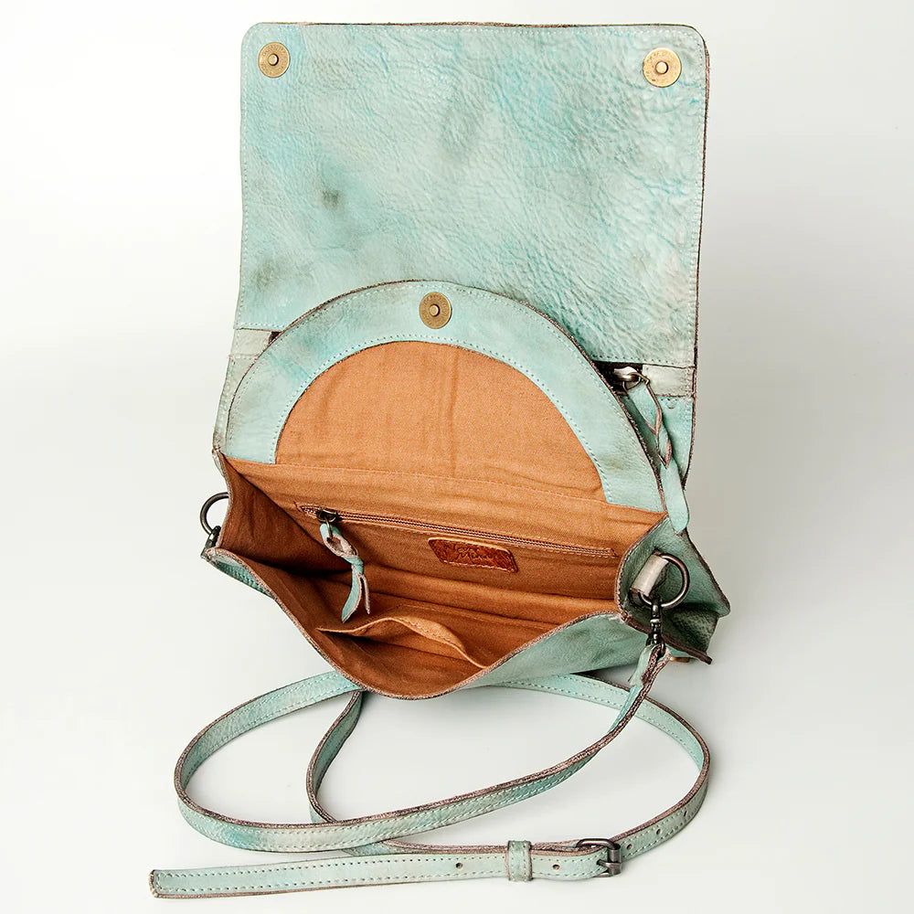 American Darling Nevermind Collection Leather Turquoise Crossbody NMBG115D