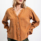 Camille (Mineral washed crop button down top)