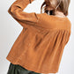 Camille (Mineral washed crop button down top)