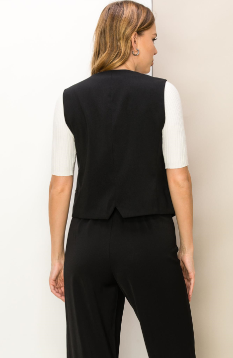 Victoria (four button vest in Black, Ecru, Maroon)