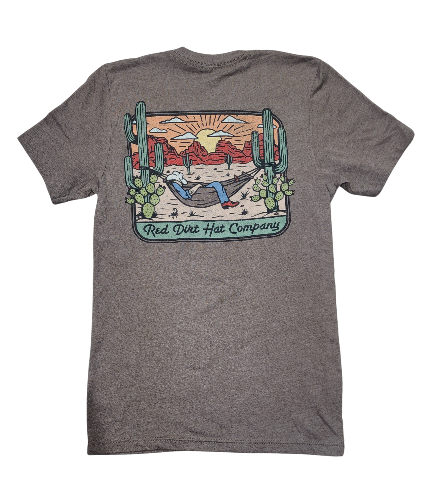 Red Dirt Hat Co. - Home on the Range Short Sleeve Shirt  - Heather Brown