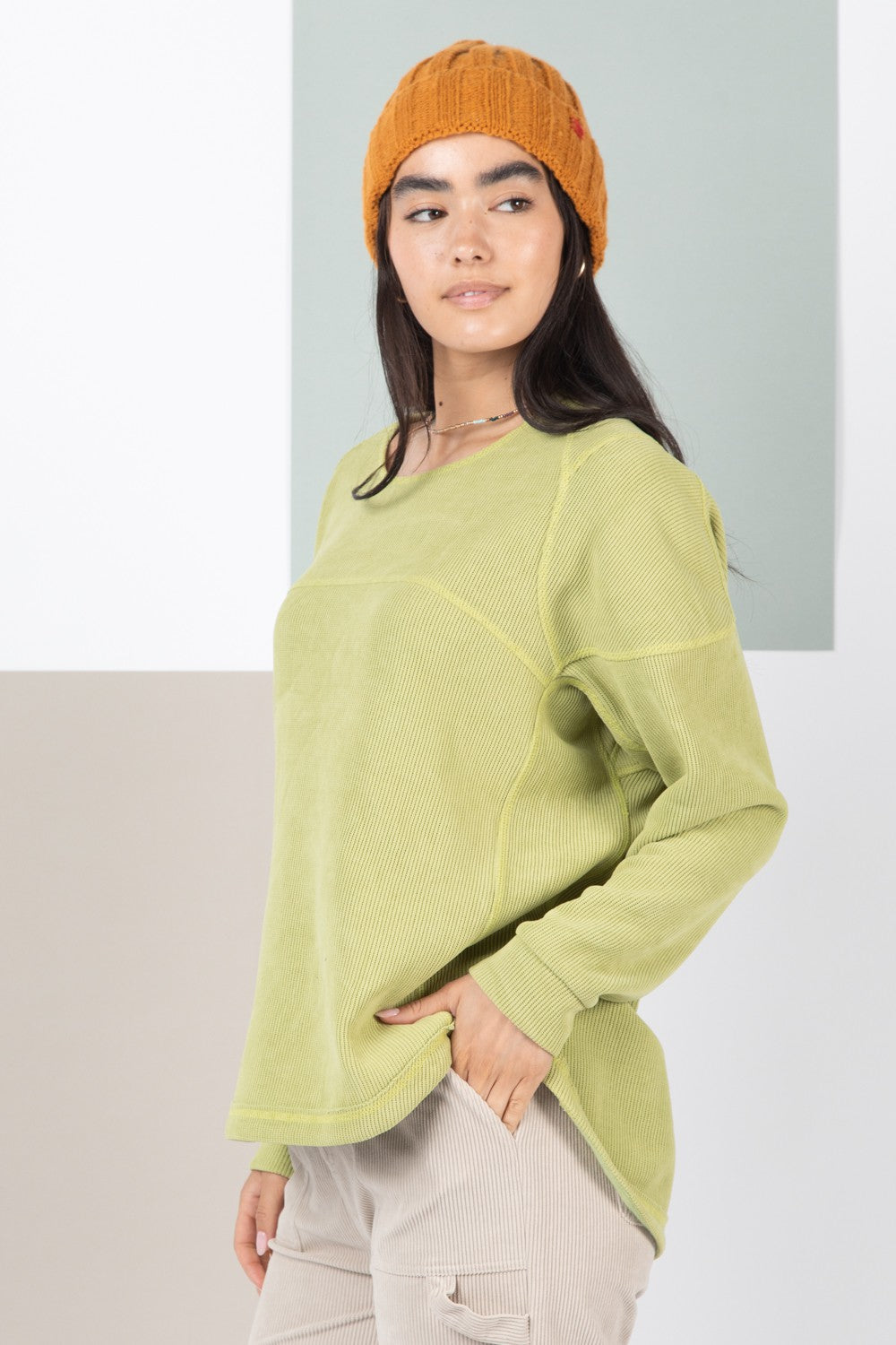 Oversized Solid Color  Knit Top (3) colors