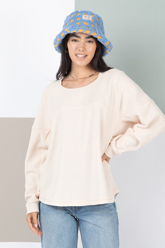 Oversized Solid Color  Knit Top (2) colors
