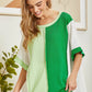 COLOR BLOCK DROP SLEEVE TUNIC (3 Colors)