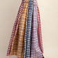 Smocked Waist Checkered Mixed Print A-Line Maxi Skirt (has matching Vest)