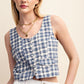 Checkered Pearl Snap Vest (multiple colors)