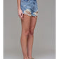 Medium Wash Classic 3" Heavily Frayed Shorts
