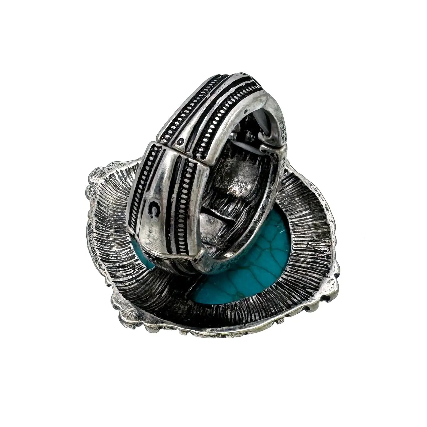 Teardrop Shape Turquoise Large Stretch Ring