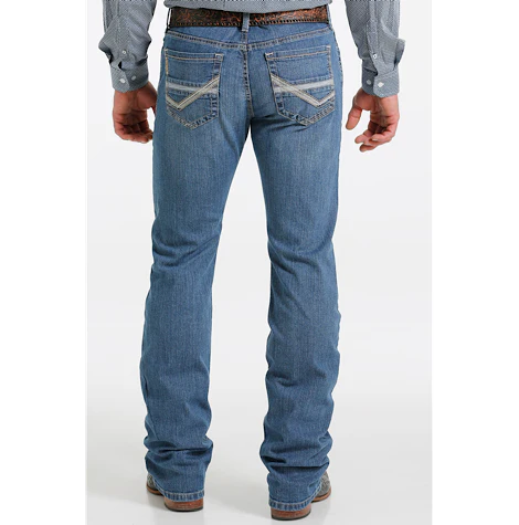 CINCH IAN - MID RISE SLIM BOOT CUT MENS MEDIUM STONEWASH JEANS