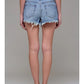 Medium Wash Classic 3" Heavily Frayed Shorts