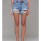 Medium Wash Classic 3" Heavily Frayed Shorts