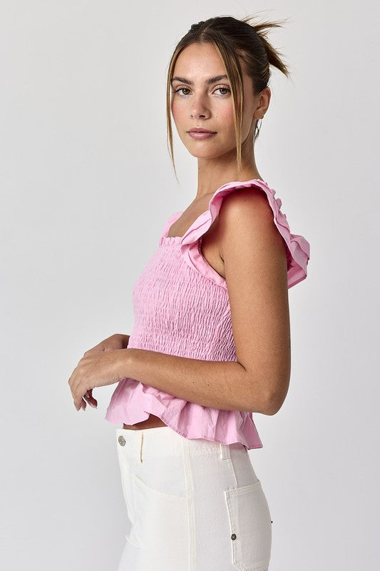 Riley Ruffle Top (Pink)