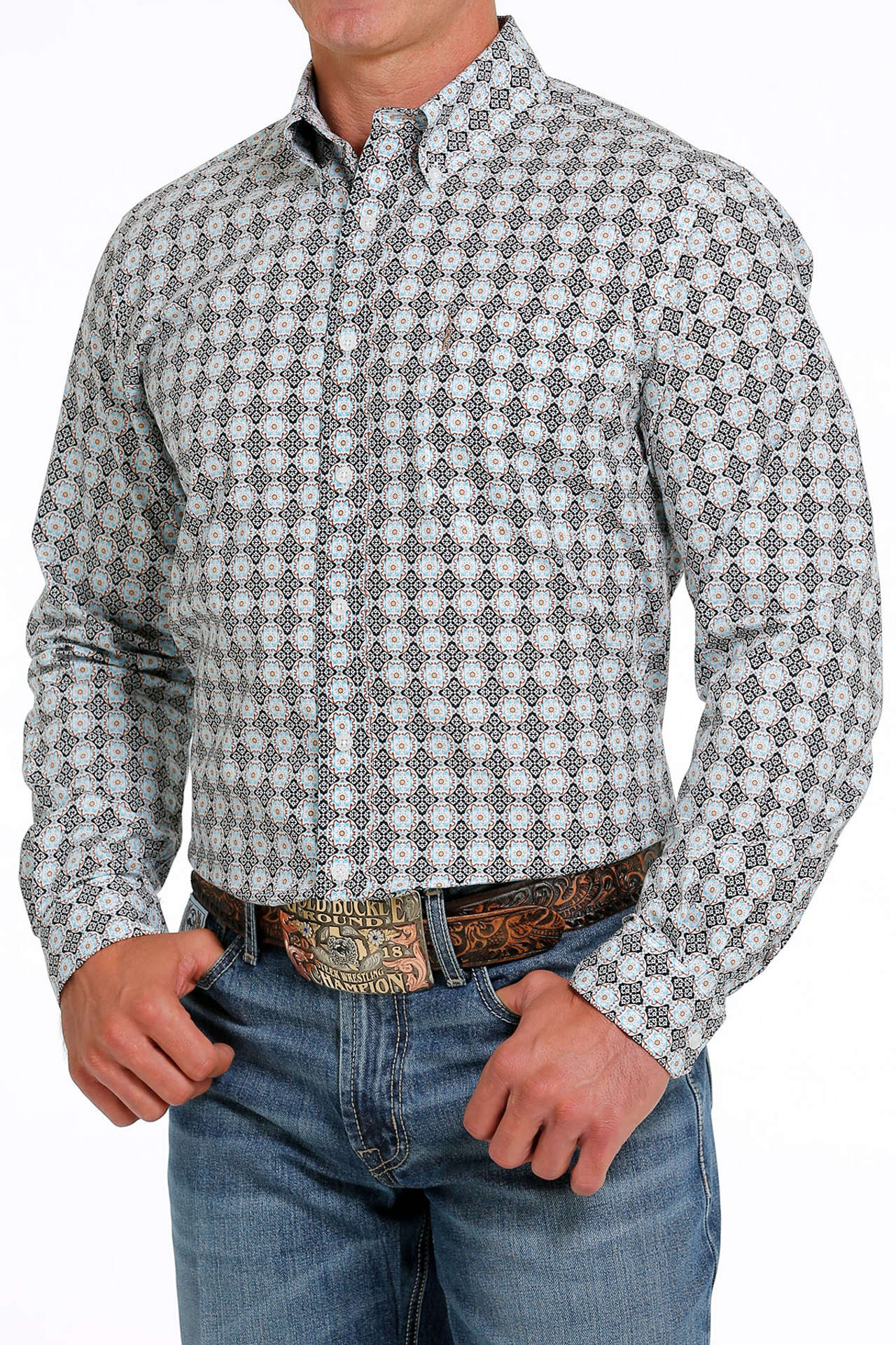 Cinch Men's Modern Fit Printed Button-Down Shirt - MTW1347081