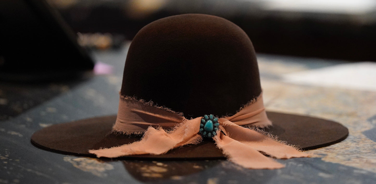 BROWN LACE CUSTOM HAT