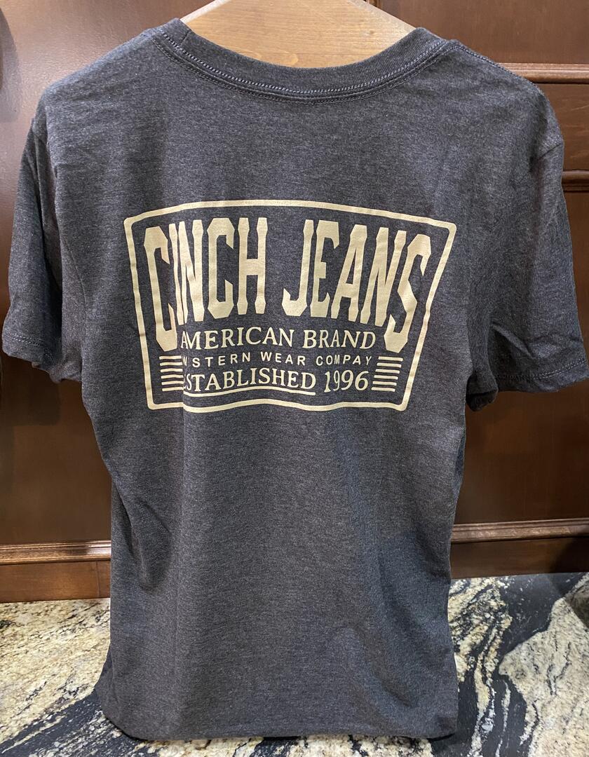Cinch Jeans Mens 1996 Graphic T-Shirt Tee - Charcoal