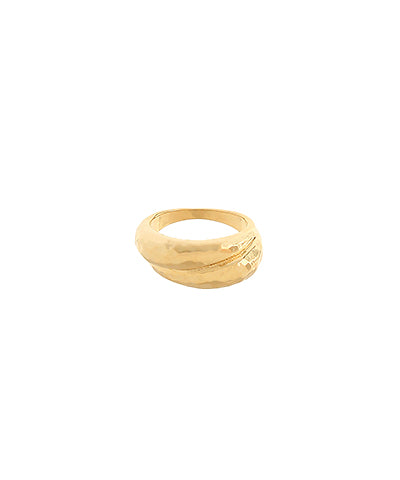 Wave Textured Gold Ring