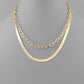 PaperClip & Herringbone Chain Layer Necklace