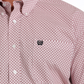 Cinch Mens Pink Weave Button-Down Short Sleeve Shirt - MTW111439