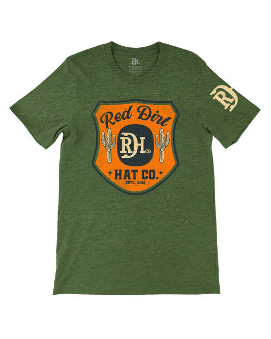 Red Dirt Hat Co. - Buffalo Badge Short Sleeve Shirt - Heather Green