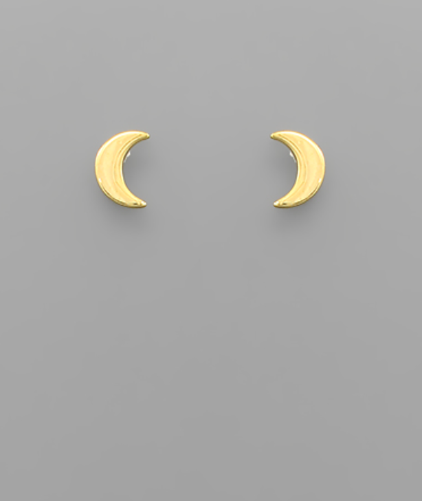 Golden Moon Stud Earrings