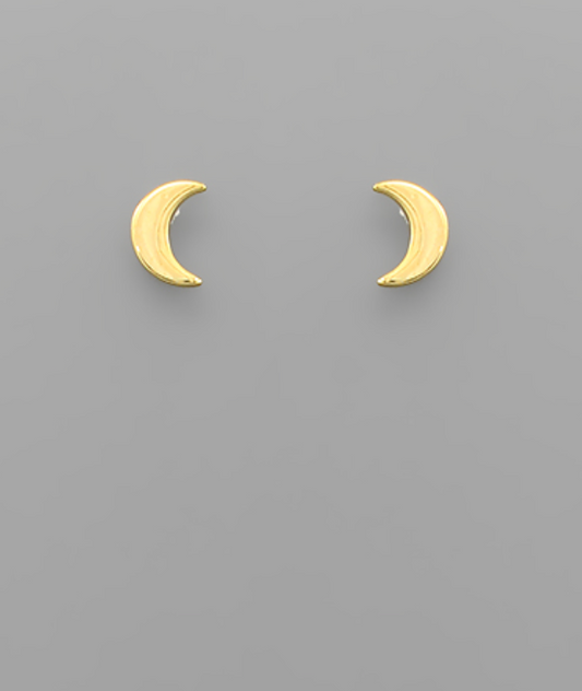 Golden Moon Stud Earrings