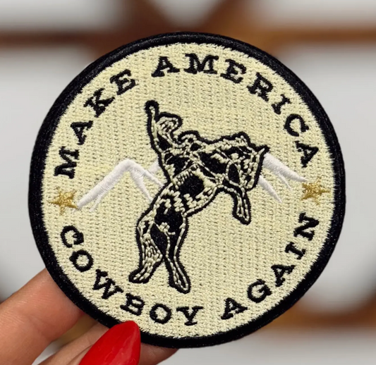 Make America Cowboy Again Iron On Patch.