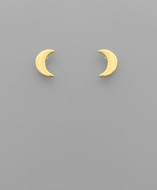 Half Moon Stud Earrings