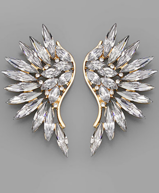 Rhinestone Wing Earrings