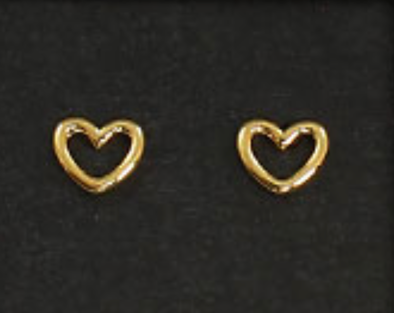 Tiny Open Heart Stud Earring