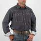 Drover Signature Series - Stampede - Pearl Snap, Print, Option Cuff, Classic Fit Shirt (Black w/ White Flowers)