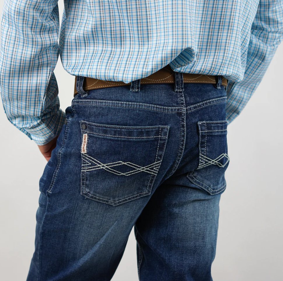 Denim Jeans - Badlands Fit - STRETCH Fabric, Slim, Low-Rise, Straight Leg, Boot Cut (Mid Wash & Faded) D143