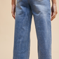 90S  STYLE CUFFED HEM HIGH RISE STRAIGHT FULL LENGTH JEANS