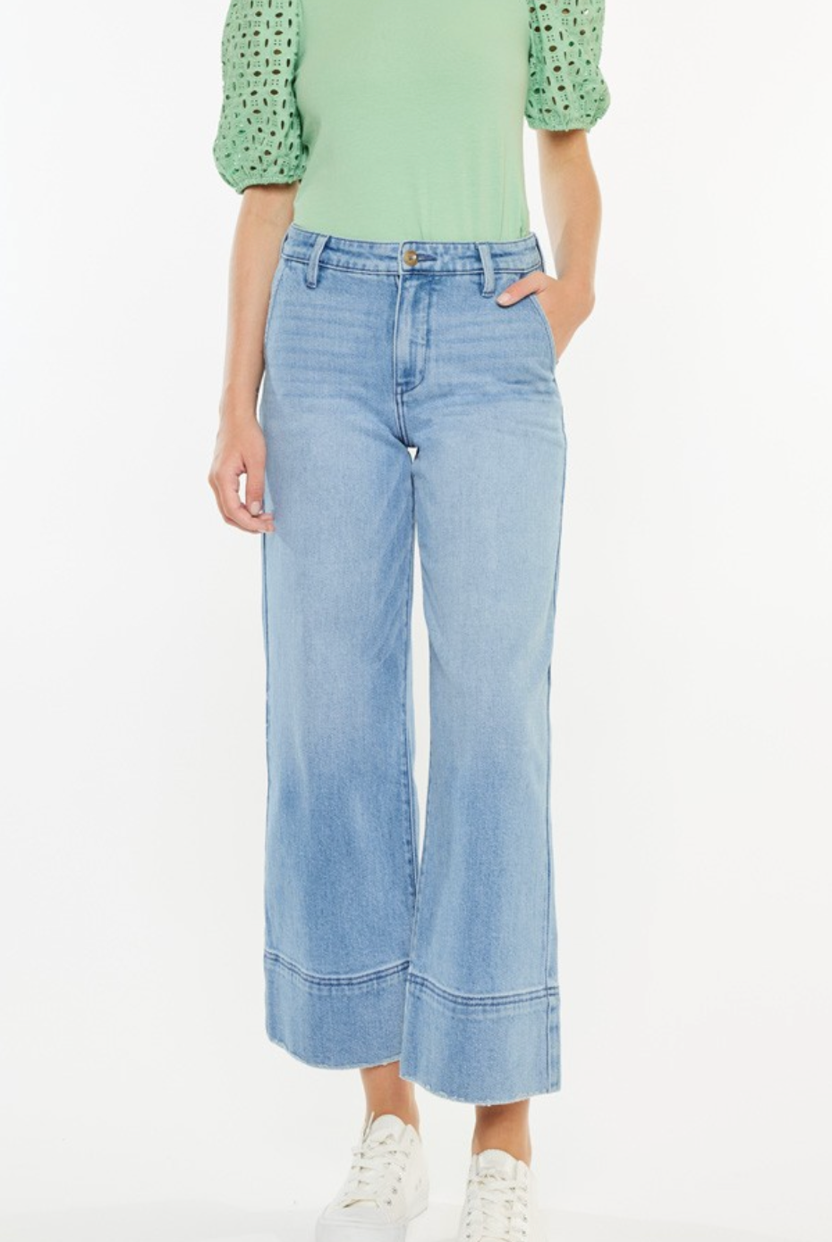 April's Cropped Wide Leg Jean