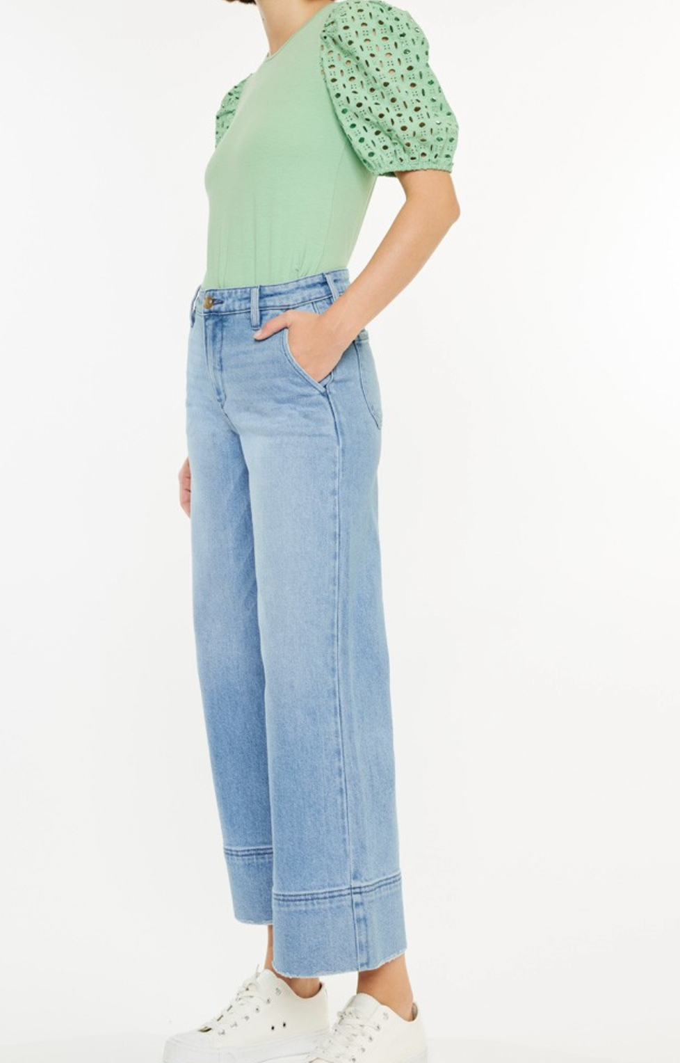 April's Cropped Wide Leg Jean