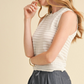 Textured stripe knit sleeveless