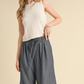 Textured stripe knit sleeveless