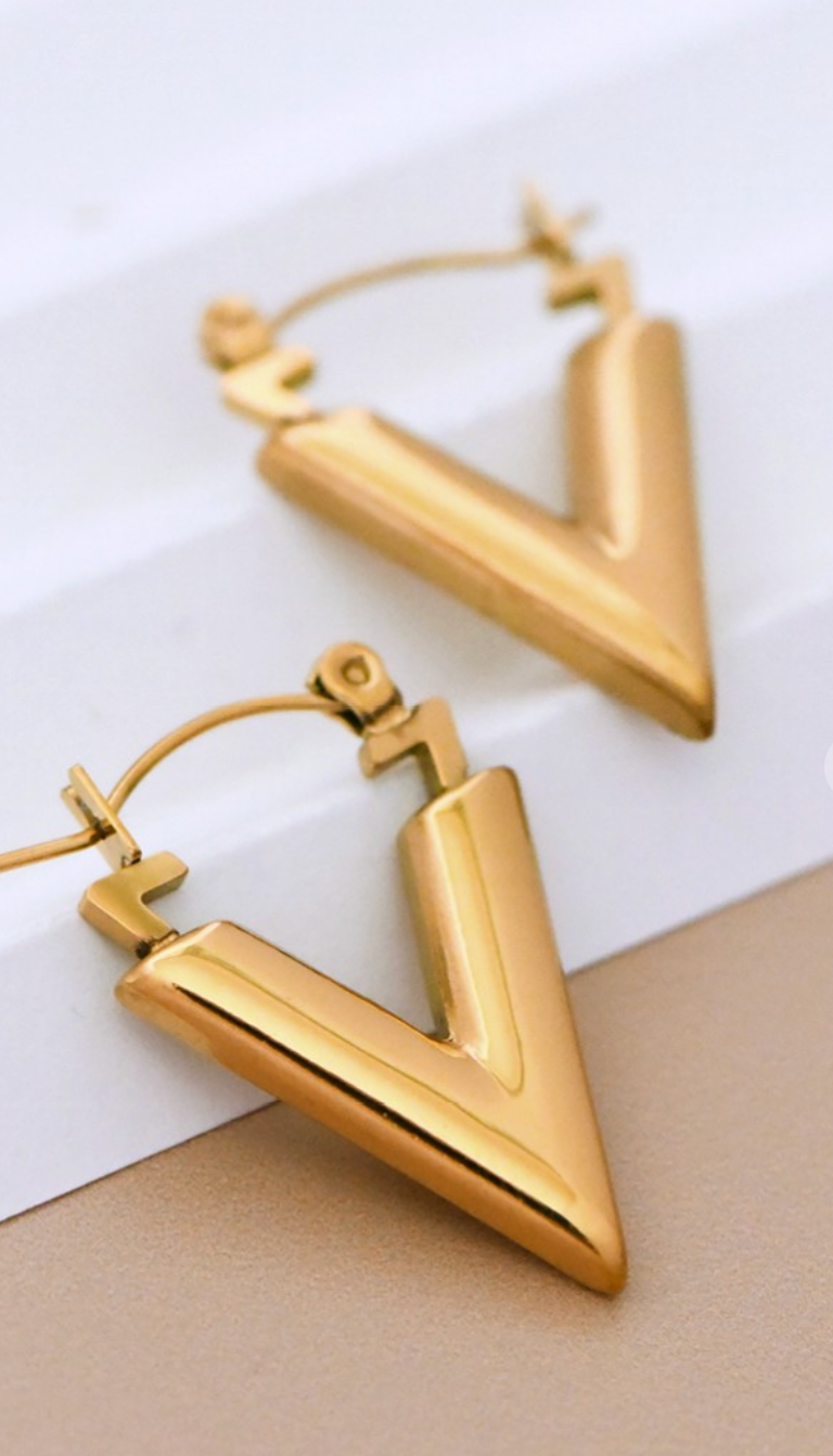 V Hoop Earrings